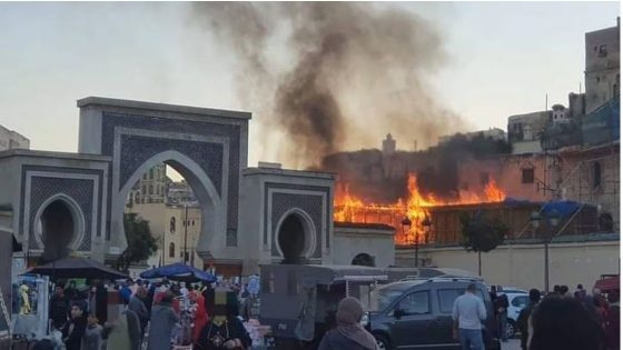مصرع 4 أشخاص وإصابة 26 آخرون بحروق إثر اندلاع حريق مهول بقيسارية باب فتوح بمدينة فاس