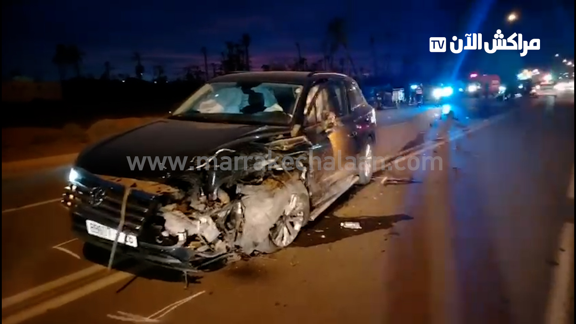 بالفيديو.. شاهد حجم الخسائر المادية بحادث “طريق الحلوف” بمراكش